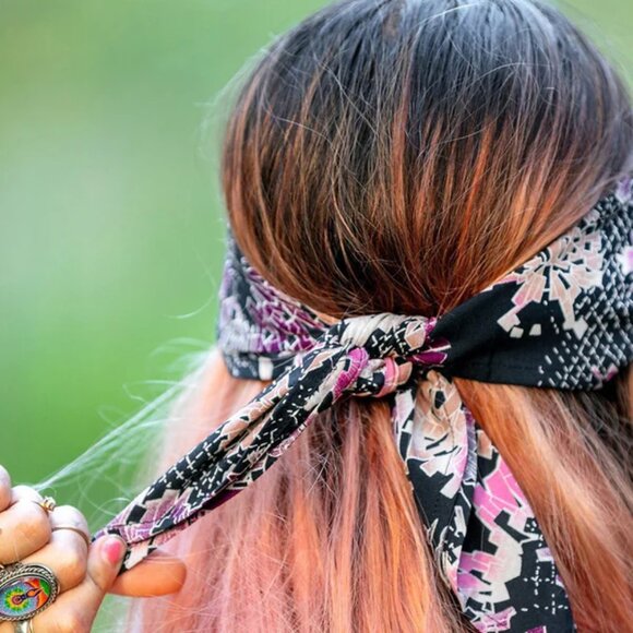 Buddha Pants Unisex One Size Boho Fashion Hippie Bandana Variety (3 Pack) Black - Picture 8 of 8